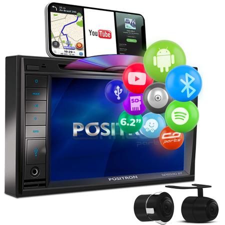 Imagem de Central Multimídia Pósitron 2 Din SP8530 BT 6.2" Bluetooth Espelhamento Android DVD + Câmera 2 em 1
