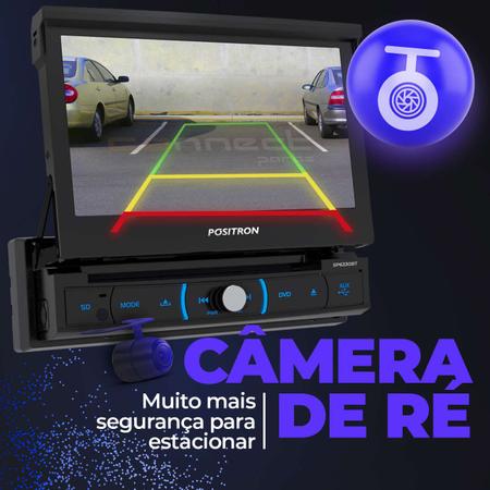 Imagem de Central Multimidia Retrátil Pósitron SP6330BT 7” 1 Din Espelhamento Android BT DVD + Câmera Ré