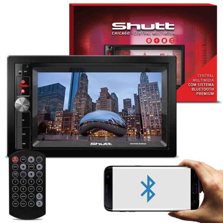 Imagem de Central Multimídia Shutt Chicago 2 Din Tela 6.5" Bluetooth Touch Usb Sd P2 Áudio Streaming Fm Am Mp3
