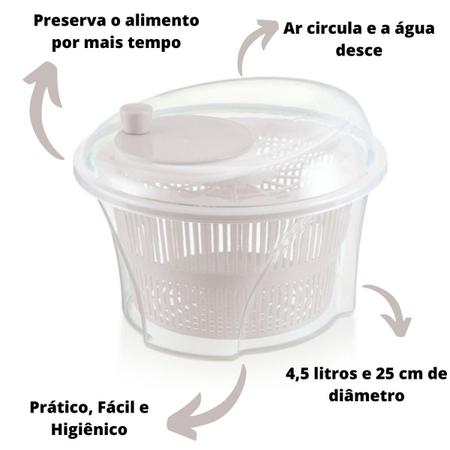 Imagem de Centrífuga Seca Secador Salada Vegetais Alfaces Verdura 4,5l