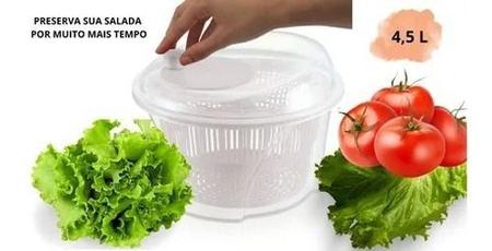 Imagem de Centrífuga Seca Secador Salada Vegetais Alfaces Verdura 4,5l