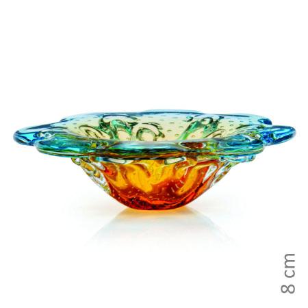 Imagem de Centro De Mesa Cristal Murano Azul E Âmbar São Marcos 30Cm