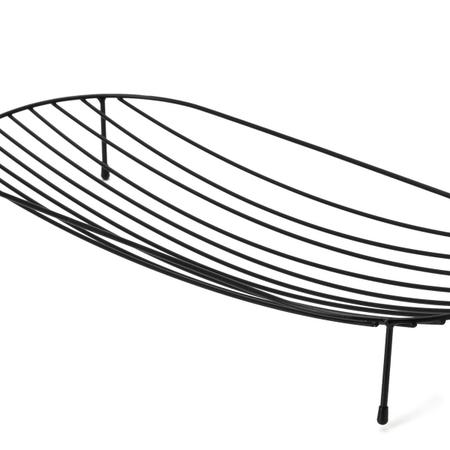 Imagem de Centro de Mesa Oval em Metal Preto 44,5 x 20 cm x 7cm
