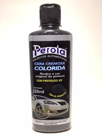 Imagem de Cera automotiva tira risco colorida preta 250ml pérola carro