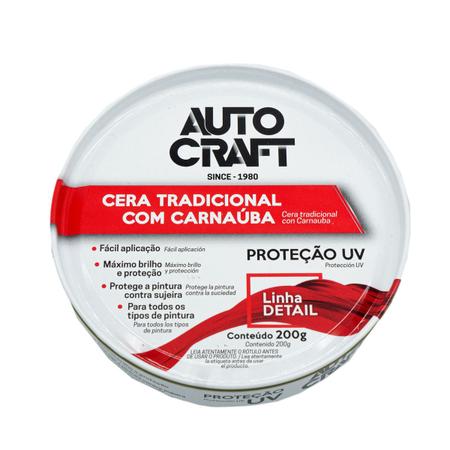 Imagem de Cera Automotiva Tradicional Pasta C/ Carnaúba Autocraft 200g