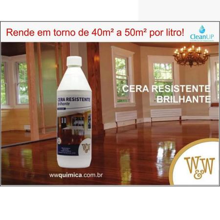 Imagem de Cera Brilhante Líquida Resistente Piso De Madeira W&W 1L