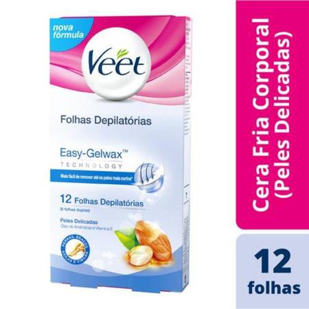 Imagem de Cera Fria Corporal Veet Peles Delicadas - 12 Folhas