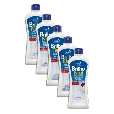 Imagem de Cera Líquida 750Ml Incolor Brilho - Fácil Kit 5