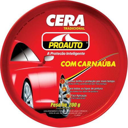 Imagem de Cera pasta carnauba auto brilho e proteção p/ carro proauto