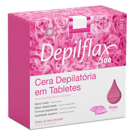 Imagem de Cera quente depilação depilflax rosa 500g tabletes