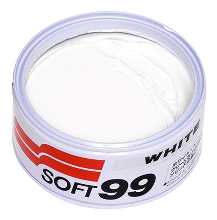 Imagem de Cera Soft 99 automotiva White Cleaner Para Carros Brancos e Claros 350g pasta cristalizadora brilho