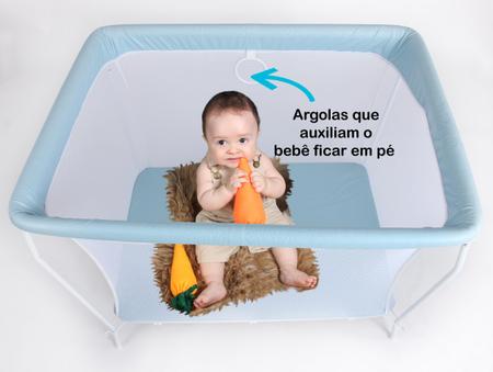 Imagem de Cercadinho Chiqueirinho Berço Portátil Bebê Infantil Azul