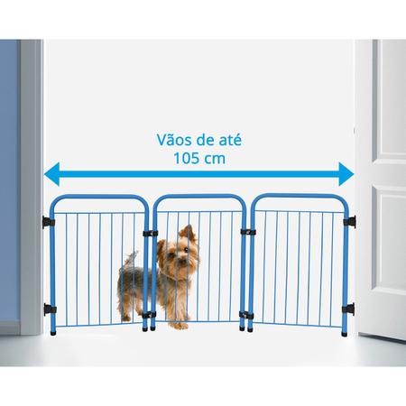 Imagem de Cercado Cercadinho Pet Cachorro Portátil Dobrável Azul