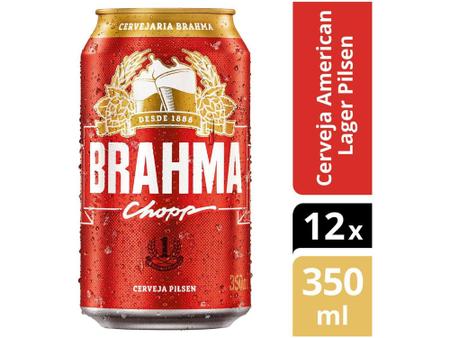 Imagem de Cerveja Brahma Chopp Lager Pilsen 12 Unidades - Lata 350ml