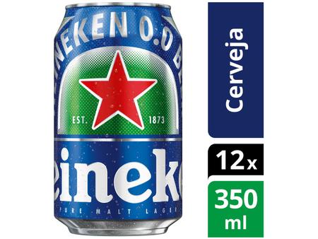 Imagem de Cerveja Heineken 0.0 Pilsen Lager sem Álcool - Puro Malte 12 Unidades Lata 350ml