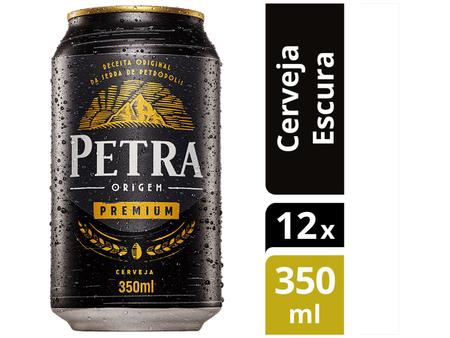 Imagem de Cerveja Petra Escura Premium 12 Unidades Lata 350ml