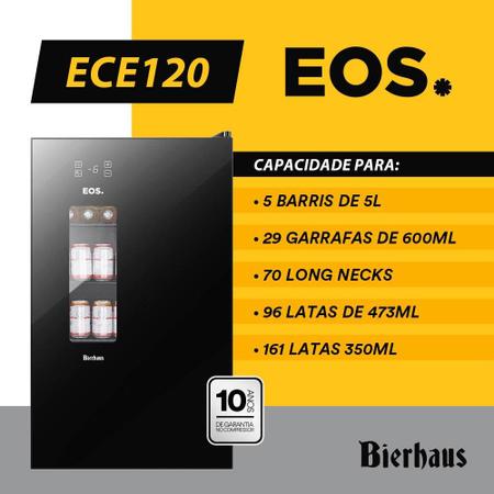 Imagem de Cervejeira EOS Bierhaus 100 Litros Black Glass Frost Free ECE120 110V