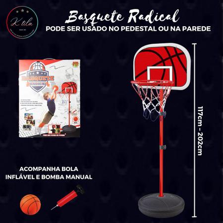 Basquete Radical com Altura Regulável DM Toys 105x139cm DMT5092