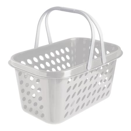 Cesta Cestinha Plástica Supermercado Compras 3L c/ Alça Resistente Leve Mulituso Portátil - Usual Utilidades Imagem de Cesta Cestinha Plástica Supermercado Compras 3L c/ Alça Resistente Leve Mulituso Portátil