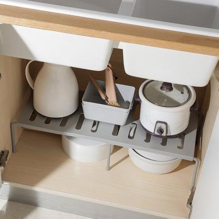 Imagem de Cesta de plástico ajustável, cozinha doméstica, banheiro prático