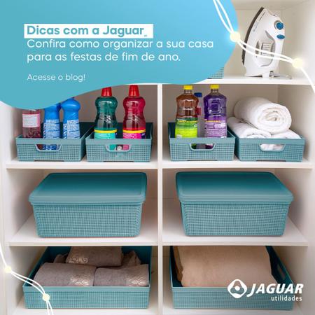 Imagem de Cesta Organizadora A5 Multiuso 2l Reforçada Jaguar Banheiro Geladeira Armario Cozinha Caixa