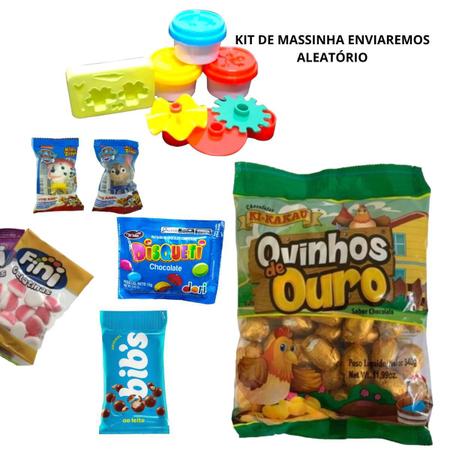 Imagem de Cesta Ovo De Páscoa Chocolate Brinquedo Com Kit De Massinha
