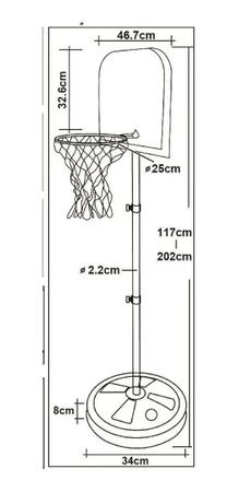 Imagem de Cesta Tabela de Basquete Kit Completo Ajustavel 202 Cm Dm toys