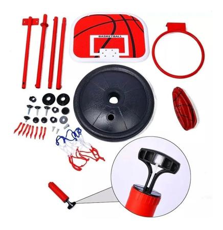 Imagem de Cesta Tabela de Basquete Kit Completo Ajustavel 202 Cm Dm toys