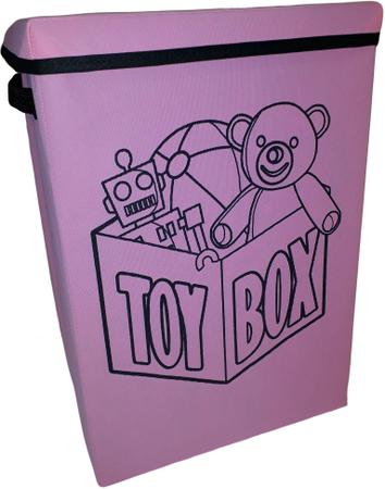 Imagem de Cesto Baú Para Guardar Brinquedos Objetos Armazenar Rosa
