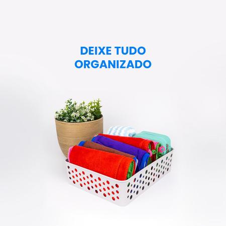 Imagem de Cesto Caixa Organizadora Kit 3 Unidades Multiuso De Gavetas