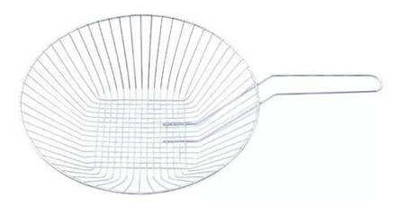 Imagem de Cesto de Frituras 35cm Cromado Redondo para Tachos Fritadeiras Fritadores