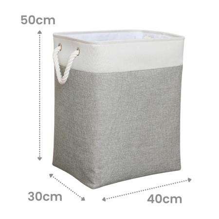 Imagem de Cesto de roupa suja em tecido 50 litros com alças organizador multiuso
