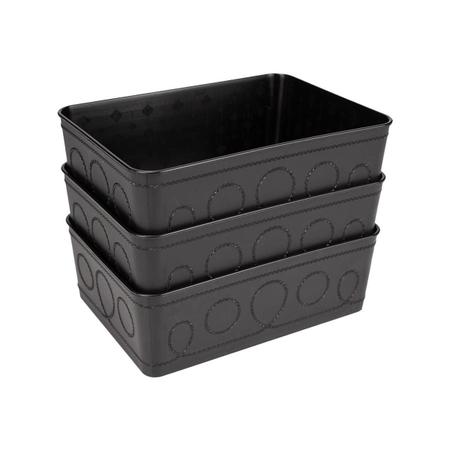 Imagem de Cesto Multiuso Decorativo Preto 19X13,5X6,5Cm 123Organizei