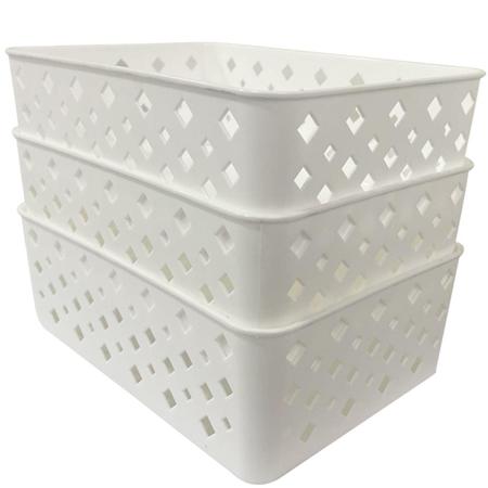 Imagem de Cesto Organizador Branco 123Organizei 19x13,5x6,5Cm