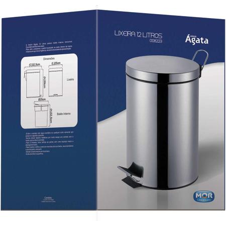 Imagem de Cesto para Lixo AGATA INOX C/PEDAL 12LTS.