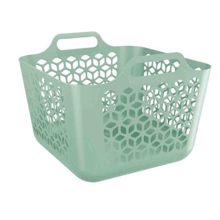 Cesto Para Roupas Com Alça Lavanderia Grande 30 Litros Plástico UZ - Uz Utilidades Imagem de Cesto Para Roupas Com Alça Lavanderia Grande 30 Litros Plástico UZ