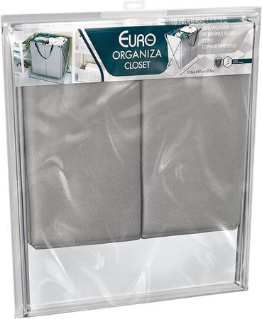 Cesto Roupa Suja 2 Compartimentos Organizador Euro Retrátil - Euro Home -  Cesto de roupa - Magazine Luiza