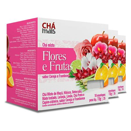 Imagem de Chá Clinicmais Flores e Frutas 10 Sachês Kit 03 Und