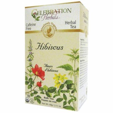 Imagem de Chá orgânico de flores de hibisco 60 gramas da Celebration Herbals (pacote com 6)