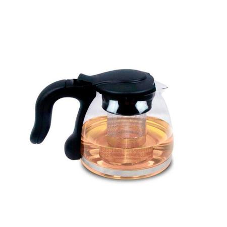 Imagem de Chaleira Bule De Vidro Com Infusor Chá Café Inox 1000ml para cozinha bebidas