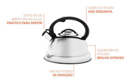 Imagem de Chaleira com Apito Inox 2,7L Roma Brinox 4875/100