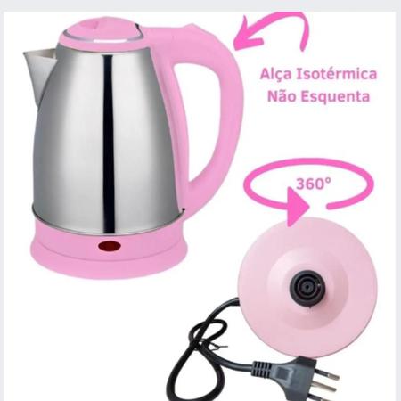 Imagem de Chaleira Elétrica Bule Inox 1,8 Litros Elegante Resistente Potente 1100w 220V Portatil