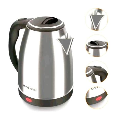 Imagem de chaleira elétrica cafeteira italiana chaleira  elétrica 110v inox prateada 1,8 L de tomada