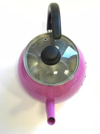 Imagem de Chaleira rosa tampa de vidro  3 litros modelo luxo
