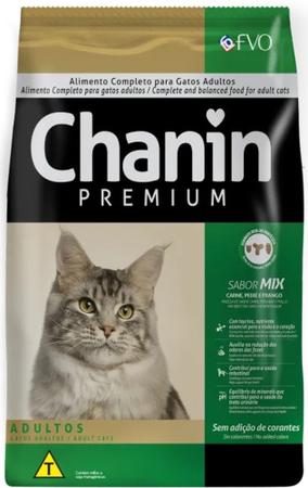 Imagem de Chanin Mix Gatos Adultos Sabor Carne Peixe e Frango 10,1kg