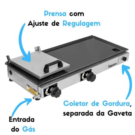 Imagem de Chapa Lanche Churrasco Chapeira Lanchonete Bifeteira 70x30