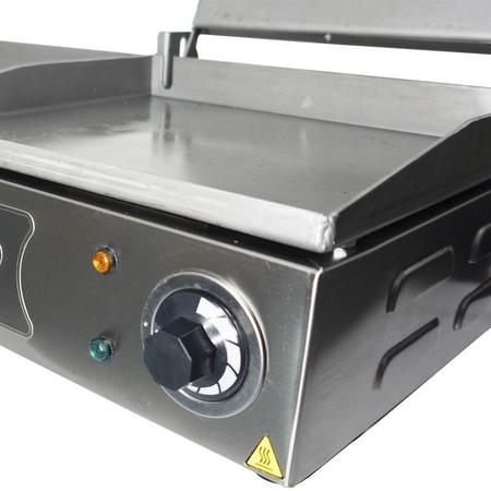 Imagem de Chapa Lanches Elétrica Grill com Prensa 70X30 2000W 110V 127V Cozinha Cotherm 2561 Profissional Inox