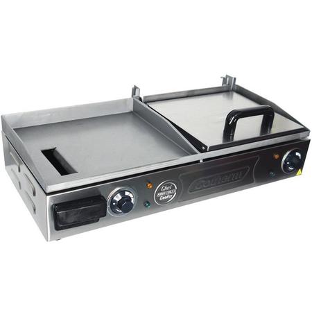 Imagem de Chapa Lanches Elétrica Grill com Prensa 70X30 2000W Cozinha Cotherm Profissional Industrial Inox