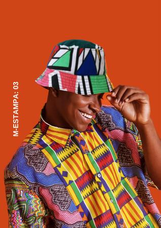 Imagem de Chapéu Bucket dupla face em patchwork de tecido africano - Collab Meninos Rei + Ziê