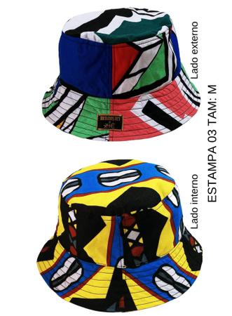Imagem de Chapéu Bucket dupla face em patchwork de tecido africano - Collab Meninos Rei + Ziê